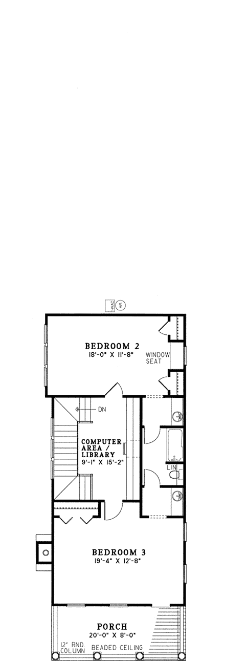 House Plan 61061 Second Level Plan