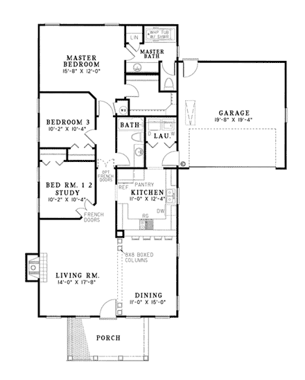 House Plan 61062 First Level Plan