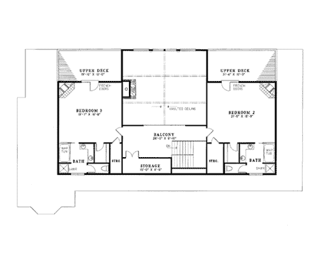 House Plan 61065 Second Level Plan
