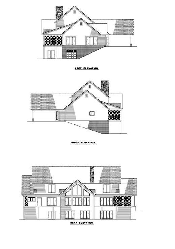 Traditional Rear Elevation of Plan 61065