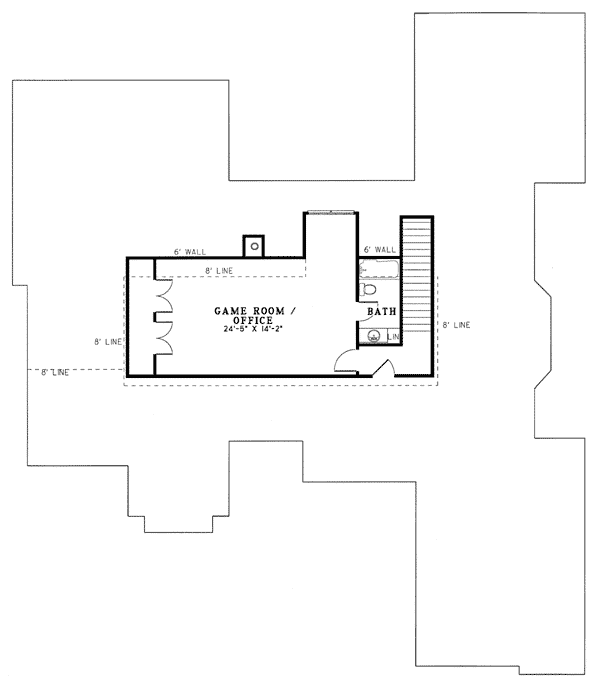 Contemporary Southern Level Two of Plan 61068