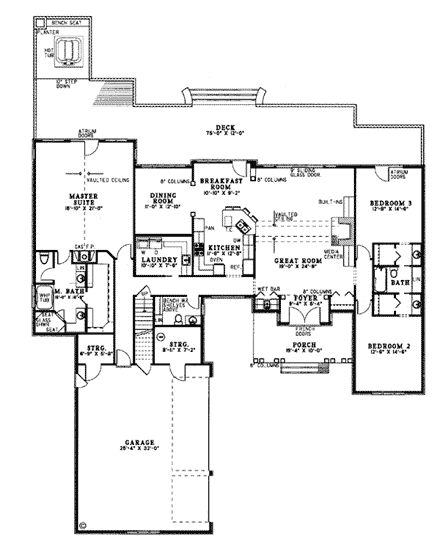House Plan 61074 First Level Plan
