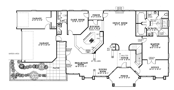 Colonial Contemporary Level One of Plan 61076