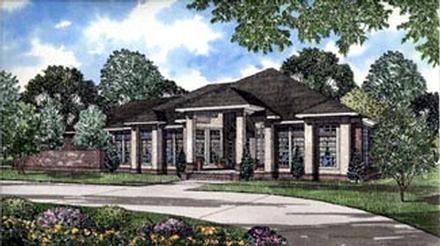 Colonial Contemporary Elevation of Plan 61076