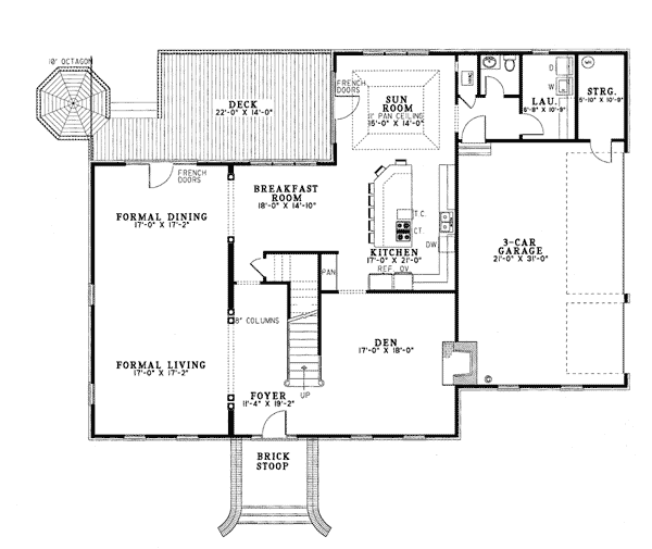 Colonial Southern Level One of Plan 61077