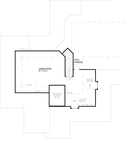 House Plan 61079 Second Level Plan