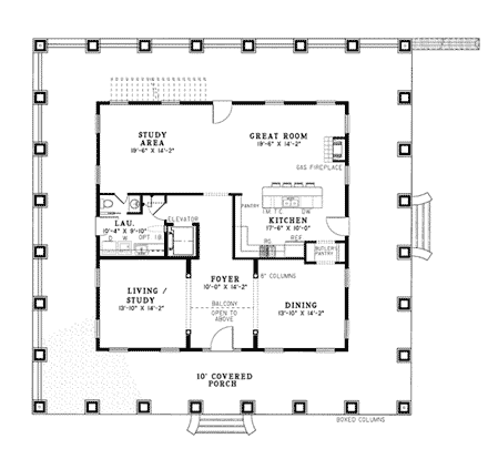 House Plan 61080 First Level Plan