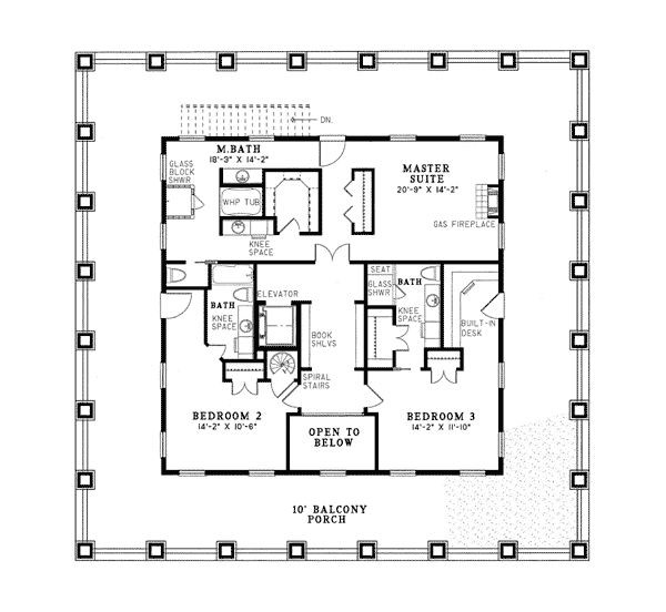 Colonial Plantation Southern Level Two of Plan 61080