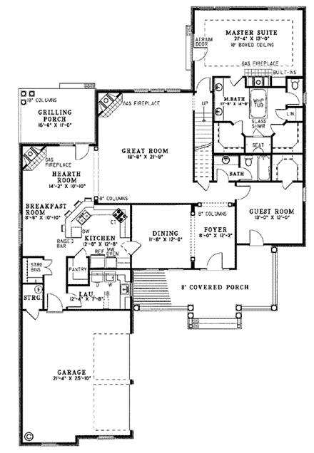 House Plan 61085 First Level Plan