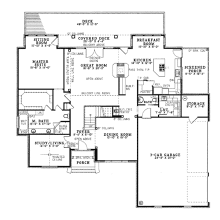 House Plan 61086 First Level Plan