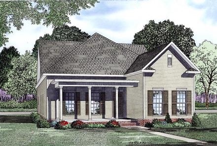 Colonial Southern Elevation of Plan 61087