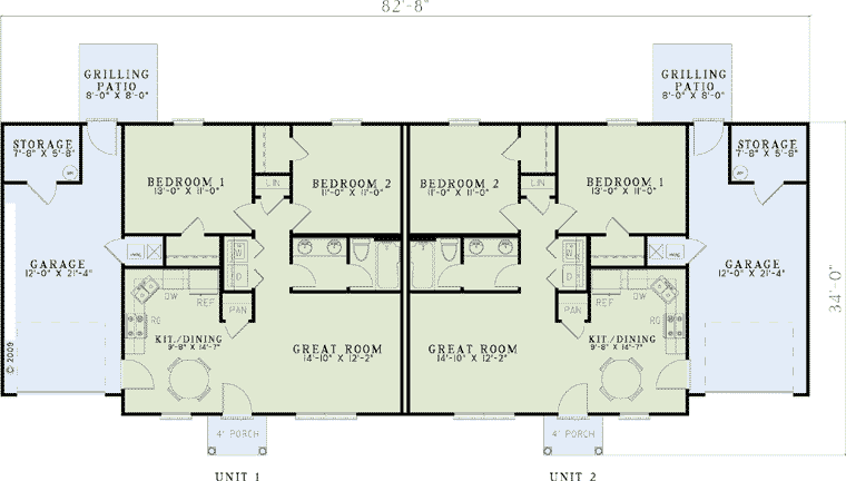 One-Story Traditional Level One of Plan 61088