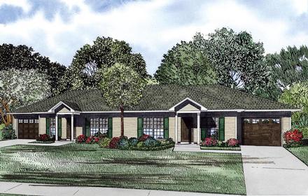 Multi-Family Plan 61089 Elevation