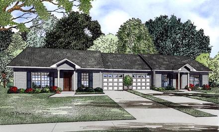 Multi-Family Plan 61091 Elevation