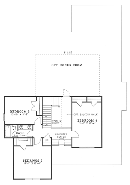 House Plan 61092 Second Level Plan