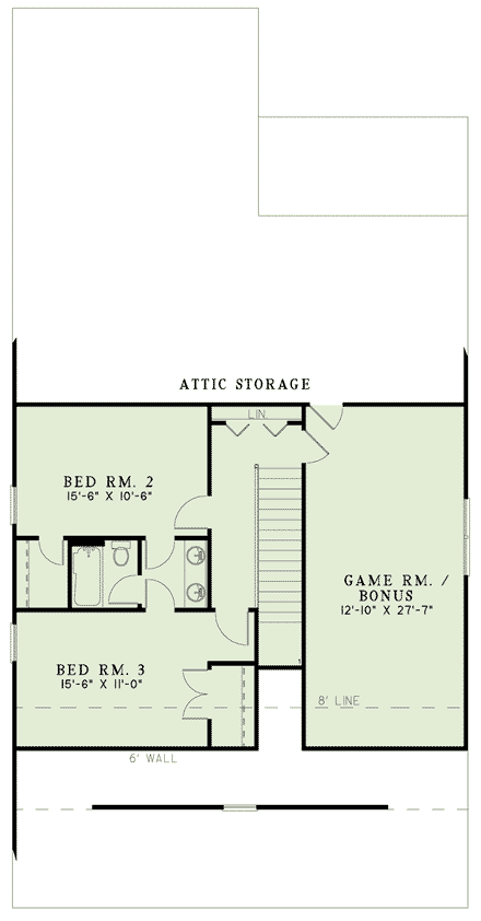 House Plan 61098 Second Level Plan