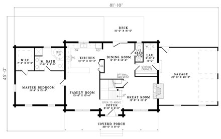 House Plan 61118 First Level Plan