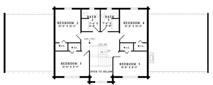 House Plan 61118 Second Level Plan