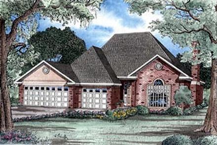 One-Story Traditional Elevation of Plan 61157