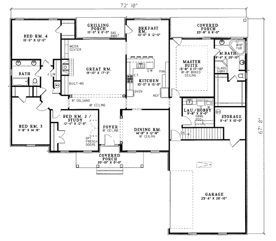 Colonial One-Story Level One of Plan 61163