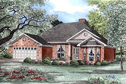 One-Story Traditional Elevation of Plan 61174