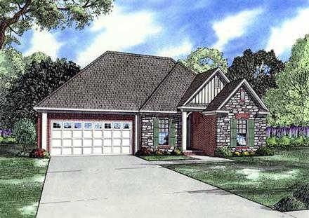 Craftsman One-Story Elevation of Plan 61177