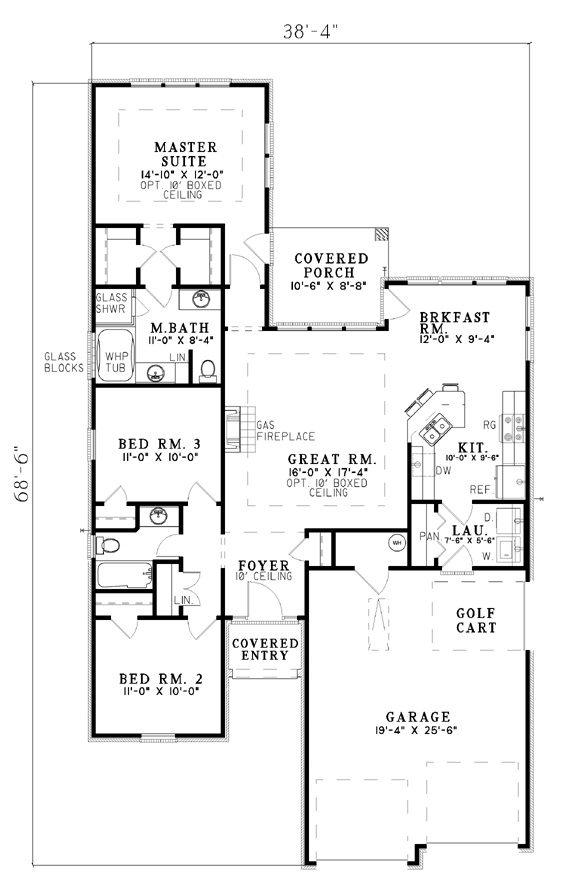 Narrow Lot One-Story Traditional Level One of Plan 61179