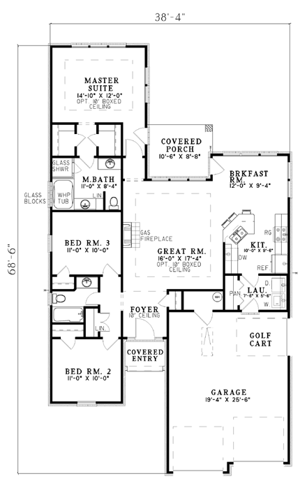 House Plan 61179 First Level Plan