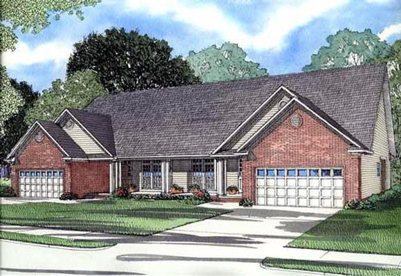 Multi-Family Plan 61191 Elevation