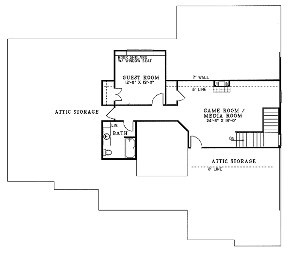 One-Story Southern Level Two of Plan 61192
