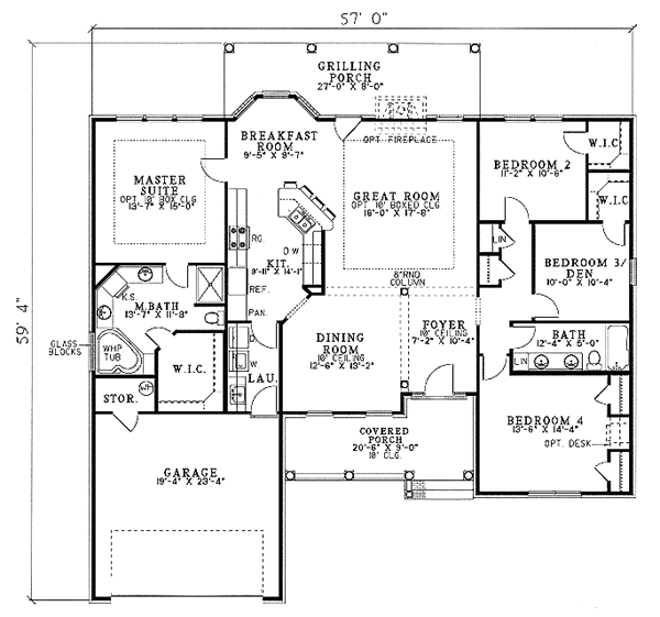 Country One-Story Level One of Plan 61197