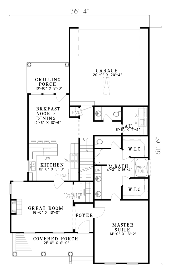 Narrow Lot Southern Level One of Plan 61199