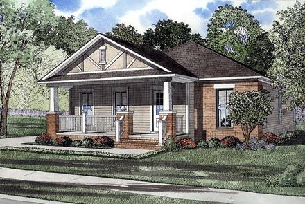 Bungalow Narrow Lot One-Story Elevation of Plan 61201