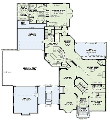 House Plan 61205 First Level Plan