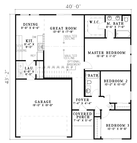 House Plan 61207 First Level Plan