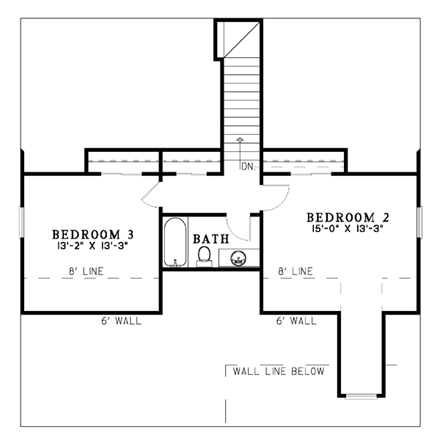 House Plan 61208 Second Level Plan