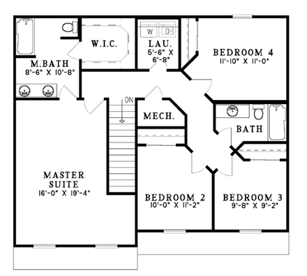 House Plan 61210 Second Level Plan