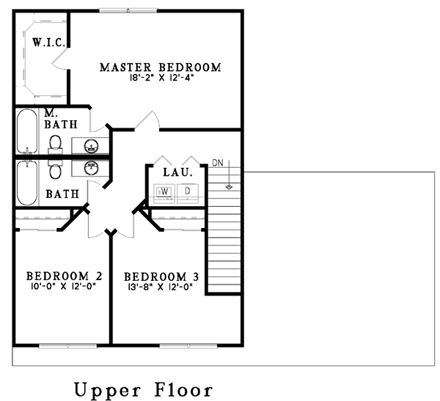 House Plan 61211 Second Level Plan