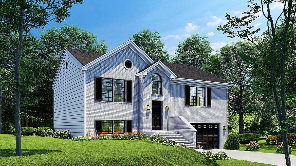 Colonial, Narrow Lot Plan with 1614 Sq. Ft., 4 Bedrooms, 3 Bathrooms, 2 Car Garage Picture 2