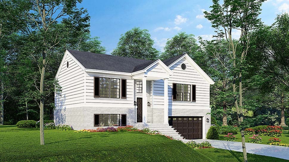 Colonial, Narrow Lot Plan with 1614 Sq. Ft., 4 Bedrooms, 3 Bathrooms, 2 Car Garage Picture 4