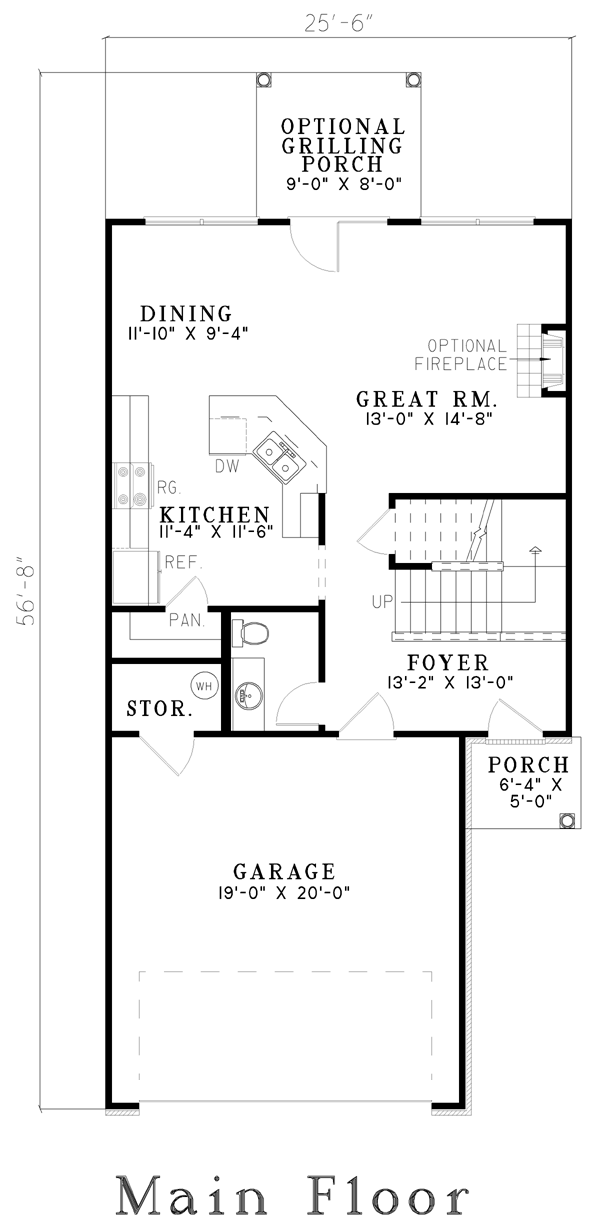 Narrow Lot Traditional Level One of Plan 61216