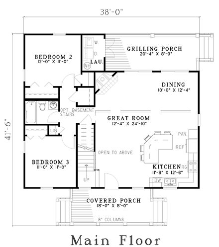 House Plan 61221 First Level Plan