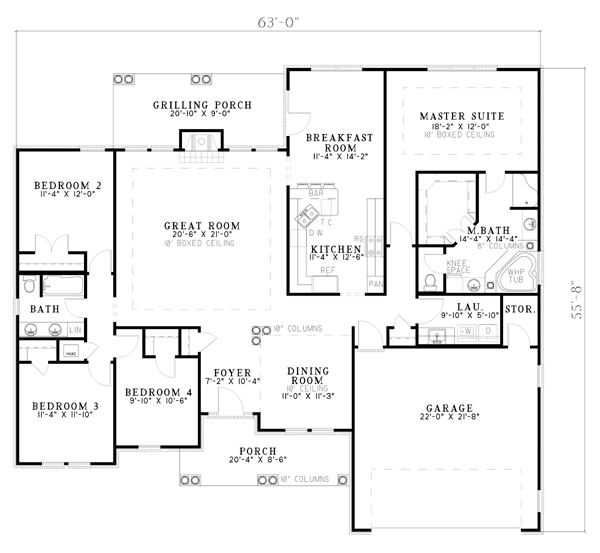 European One-Story Level One of Plan 61224