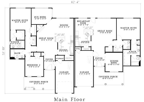 Country One-Story Level One of Plan 61225