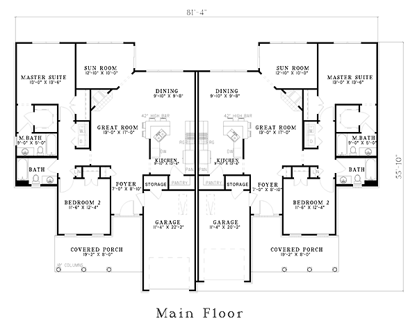 Country One-Story Level One of Plan 61226