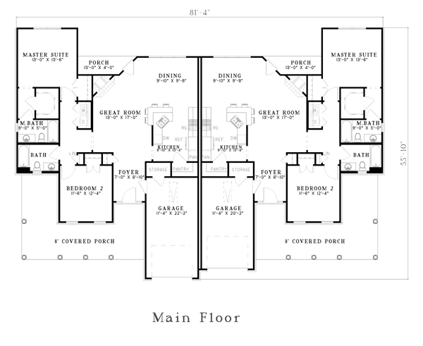 Country One-Story Level One of Plan 61229