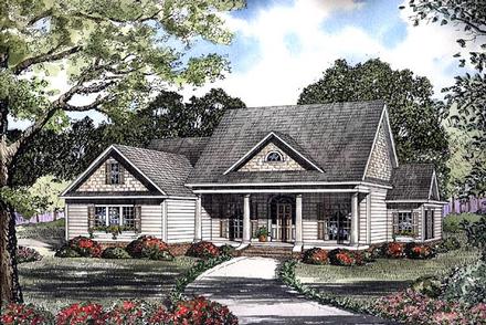 Colonial One-Story Elevation of Plan 61230