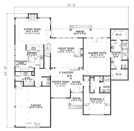 House Plan 61232 First Level Plan