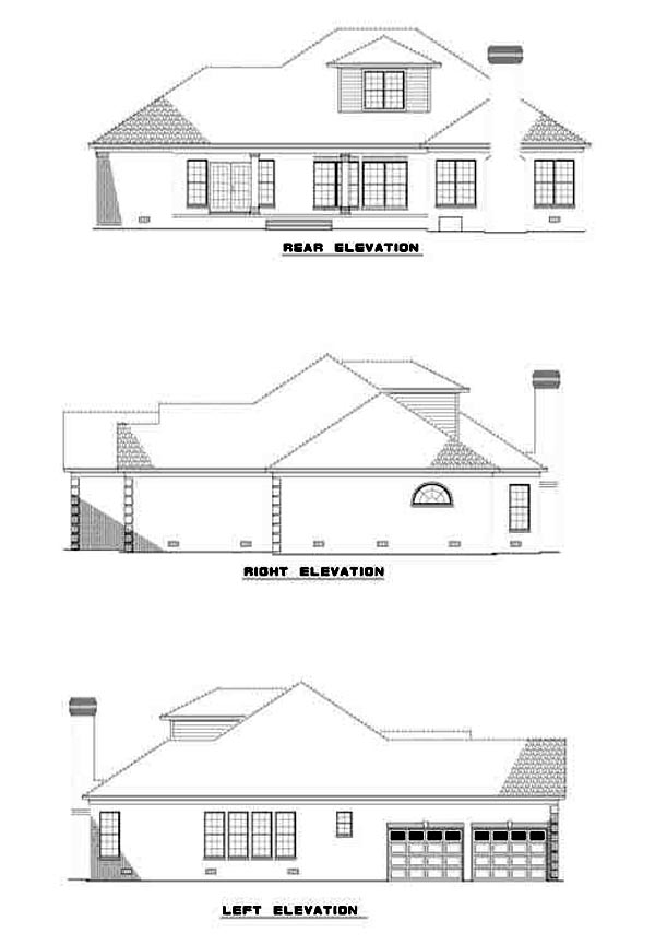 European Rear Elevation of Plan 61232