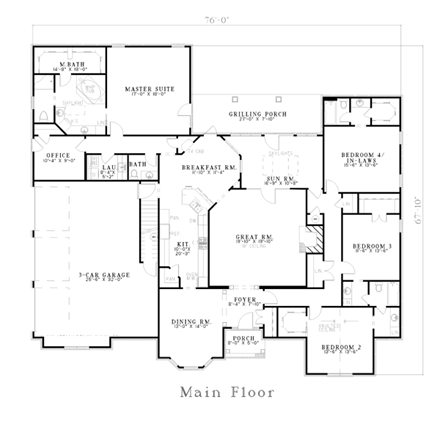 House Plan 61235 First Level Plan